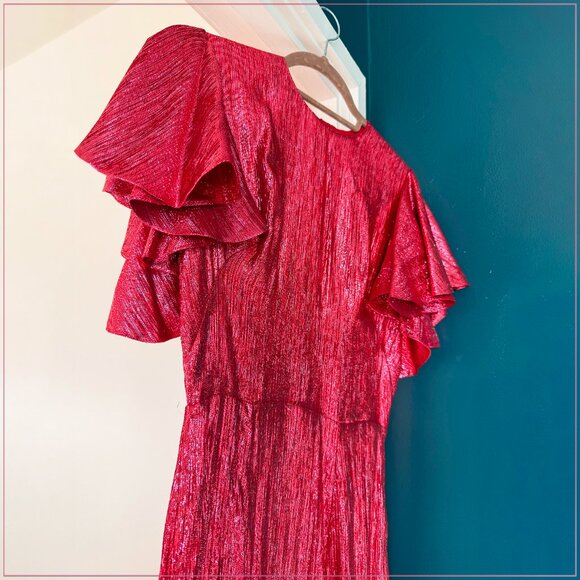 The Vampire’s Wife $4990 Light Sleeper Gown in Metallic Ruby - Picture 12 of 14